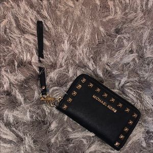 Michael Kors Black Studded Wristlet